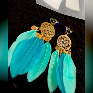 Feather Clip on Earrings… Teens/woman Jewelry